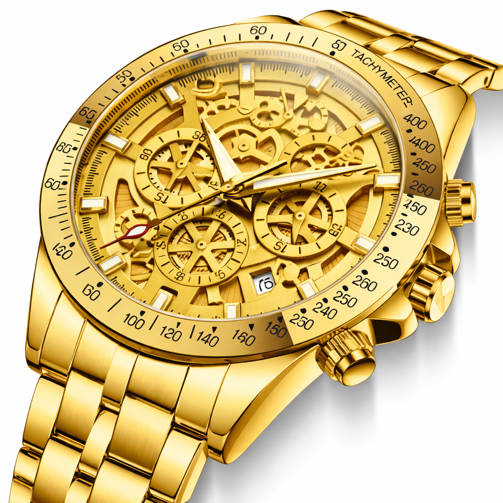 Venezia Luxury Gold Skeleton Chronograph